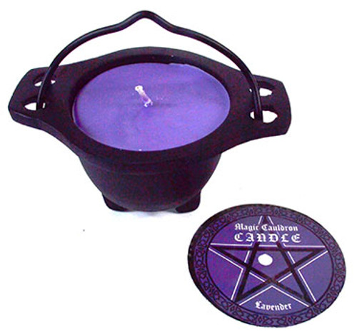 Lavender candle in cauldron Lavender candle in cauldron
