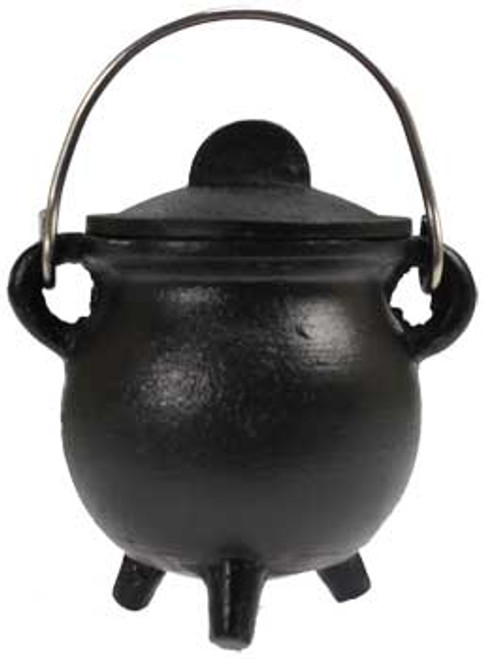 Plain cast iron cauldron w/ lid 3" black Plain cast iron cauldron w/ lid 3" black