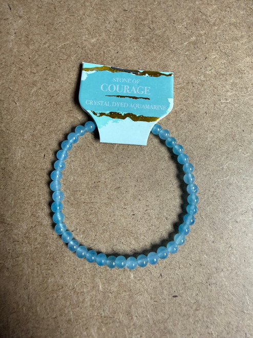 Crystal Dyed Aquamarine Bracelet 4MM