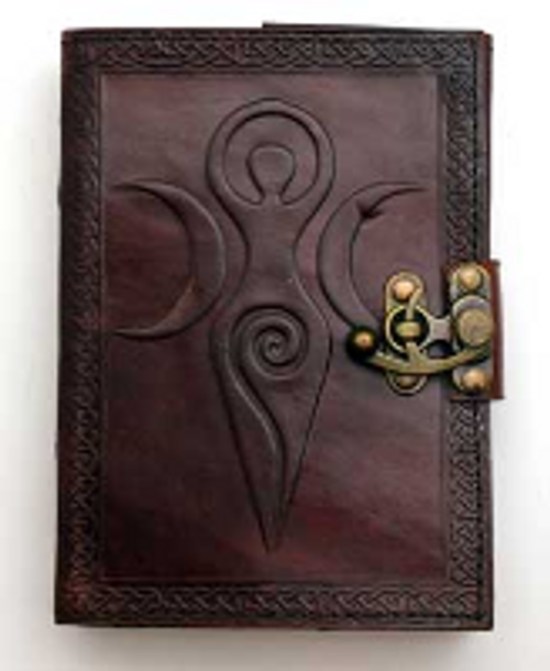 Leather Journal - Moon Goddess with latch