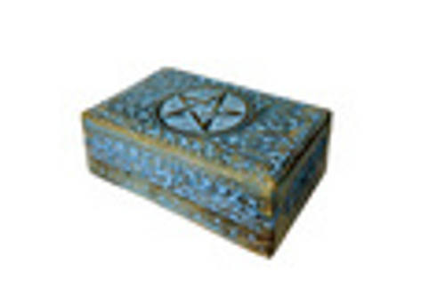 Wooden Handicraft Storage Box Pentacle (Colored)