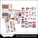 Stars and Stripes Stickers - Set of 4