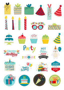 Party On Stickers - Set of 4