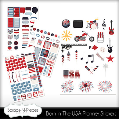 Born in the USA - Stickers - Set of 4