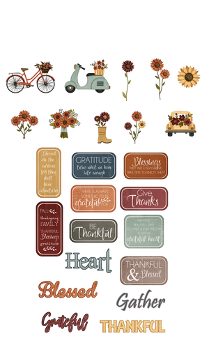 Grateful Heart - Stickers - Set of 4