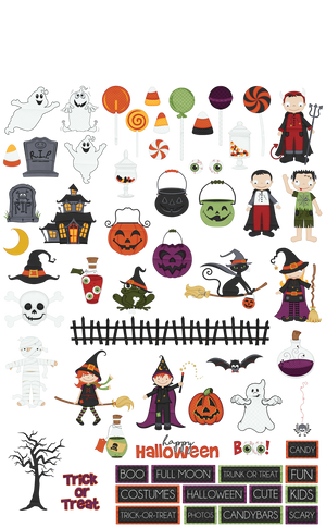 Trick or Treat - Stickers - Set of 4