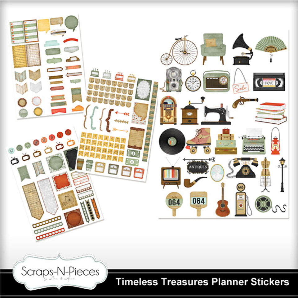 Timeless Treasures - Stickers - Set of 4