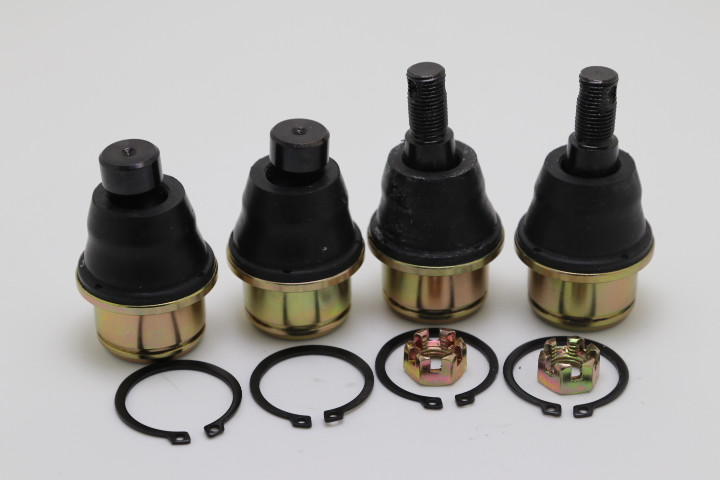 Complete set of four Can-Am X3 heavy duty 4130 chromoly ball joints, two upper and two lower, with snap rings