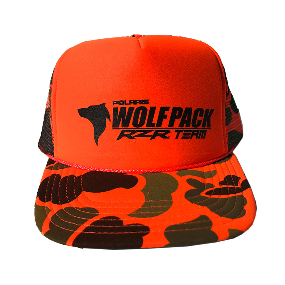 UTV Wolfpack Camo Hat Orange and Black 