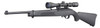 RUGER 10/22 CARBINE BLACK SYNTHETIC STOCK WITH SCOPE LEFT SIDE VIEW FRONT ANGLE