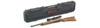 RUGER 10/22 CARBINE HARDWOOD STOCK 18.5" STOCK WITH SCOPE AND HARD CASE LEFT SIDE VIEW LAYING FLAT