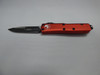 MICROTECH UTX85 SINGLE EDGED RED STANDARD WITH BLACK BLADE/HARDWARE BLADE OPEN NON CLIP SIDE