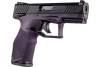 TAURUS TX22 HARD ANODIZED BLACK / PURPLE WINE RIGHT SIDE VIEW FRONT ANGLE