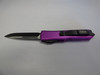 MICROTECH UTX85 SINGLE EDGE VIOLET STANDARD BLACK BLADE/HARDWARE BLADE OUT CLIP SIDE