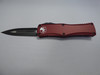 MICROTECH HERA DOUBLE EDGE MERLOT STANDARD BLADE OUT LOGO SIDE