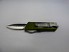MICROTECH TROODON MINI DOUBLE EDGE OD GREEN SATIN STANDARD CLIP SIDE BLADE OUT