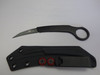 MICROTECH FEATHER SINGLE EDGE SIGNATURE SERIES DLC STANDARD WITH SHEATH SHOWING BELT CLIP BLADE EDGE DOWN