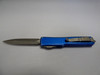 MICROTECH UTX-70 DOUBLE EDGE DISTRESSED BLUE APOCALYPTIC STANDARD CLIP SIDE
