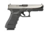 GLOCK 17 GEN4 AUTOMATED CUSTOMS STAINLES STEEL PVD POLISHED FLATS SATIN TOP 9MM RIGHT SIDE VIEW