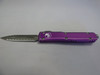 MICROTECH ULTRATECH DOUBLE EDGE DISTRESSED VIOLET APOCALYPTIC DOUBLE FULL SERRATED NON-CLIP SIDE