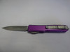 MICROTECH ULTRATECH DOUBLE EDGE DISTRESSED VIOLET APOCALYPTIC DOUBLE FULL SERRATED CLIP SIDE