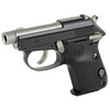 BERETTA 3032 TOMCAT SILVER-BLACK GORILLA TWO-TONE THREADED .32ACP TOP LEFT SIDE VIEW FRONT ANGLE