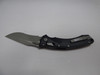 MICROTECH AMPHIBIAN RAM-LOK FLUTED G-10 BLACK APOCALYPTIC PARTIAL SERRATED EDGE UP