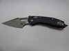 MICROTECH STITCH RAM-LOCK SINGLE EDGE FLUTED G-10 BLACK APOCALYPTIC STANDARD EDGE DOWN