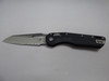 MICROTECH MSI SINGLE EDGE TRI-GRIP POLYMER BLACK STONEWASH PARTIAL SERRATED EDGE DOWN