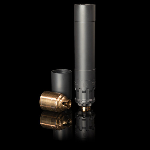 rugged suppressors obsidian 45 black vertical with end cap and baffles
