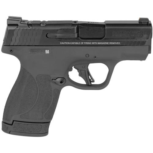 SMITH & WESSON M&P9 SHIELD PLUS OPTICS READY THUMB SAFETY NIGHT SIGHTS RIGHT SIDE VIEW