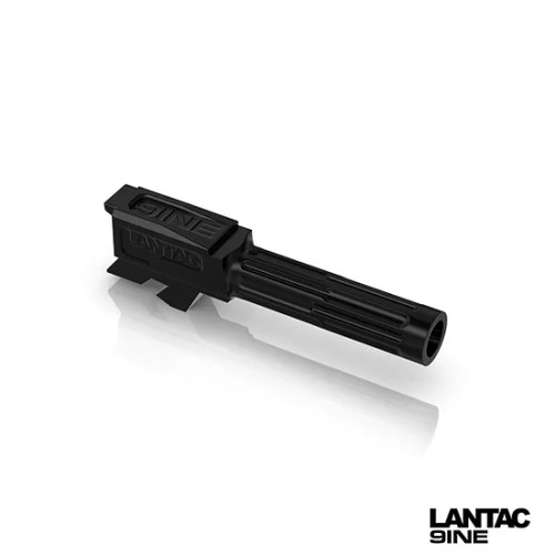 LANTAC GLOCK 9INE G43 NON-THREADED UPGRADE BARREL BLACK TOP RIGHT SIDE VIEW FRONT ANGLE