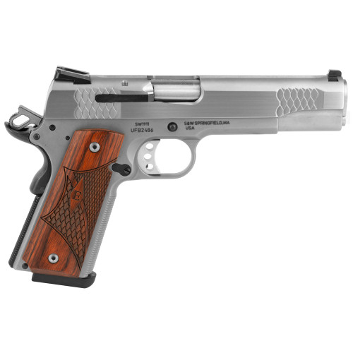 smith and wesson 1911 e-series stainless steel right side view