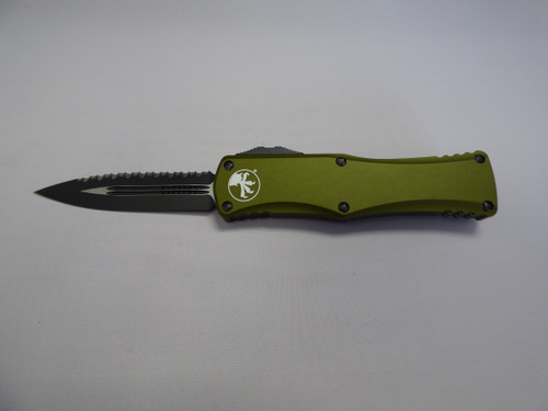 MICROTECH HERA DOUBLE EDGE OD GREEN FULL SERRATED LOGO SIDE