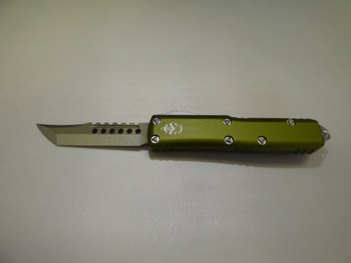 MICROTECH UTX-85 HELLHOUND SIGNATURE SERIES OD GREEN STONEWASH STANDARD EDGE DOWN