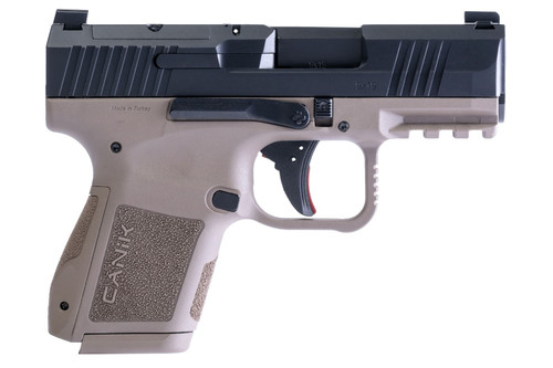 CANIK METE MC9 TWO-TONE BLACK FDE 9MM RIGHT SIDE VIEW