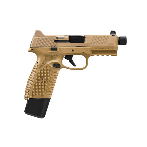 FN HERSTAL 545 TACTICAL NO MANUAL SAFETTY FLAT DARK EARTH NIGHT SIGHTS .45 ACP RIGHT SIDE VIEW