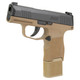 sig sauer p365 coyote grip mod with nitron slide left side view muzzle up with 15 round magazine front angle