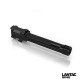 LANTAC GLOCK 9INE G19 THREADED UPGRADE BARREL BLACK RIGHT SIDE VIEW FRONT ANGLE WITH THREAD PROTECTOR ON