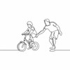 CPM8 One-Line-Sketch Collectable Mug - Father with Son on Bicycle