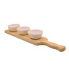 WPLAT2 Wooden Platter with 3 Round Shaped Bowls