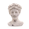 15446SA23 Small Grey Ceramic Female Bust Planter