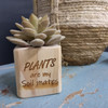 BPLANT10 Natural Wood Plant Holder Engraved - Soil Mates