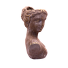 15063LB11 Large Grey Cement And Gold Female Bust Planter