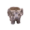 15796SA866 Small Grey Ceramic Elephant Planter