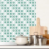 VTILE13 Vinyl Printed Wall Tile Sticker - Geometric Aqua