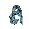 SY2CC Artificial Silk Scarf - Blue Leaves And Flowers