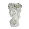 16223LB25 Large White And Gold Ceramic Female Bust