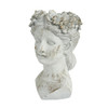 16223SB25 Small White And Gold Ceramic Female Bust