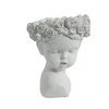 16398SA584 Small White Ceramic Child Face Flower Crown Planter